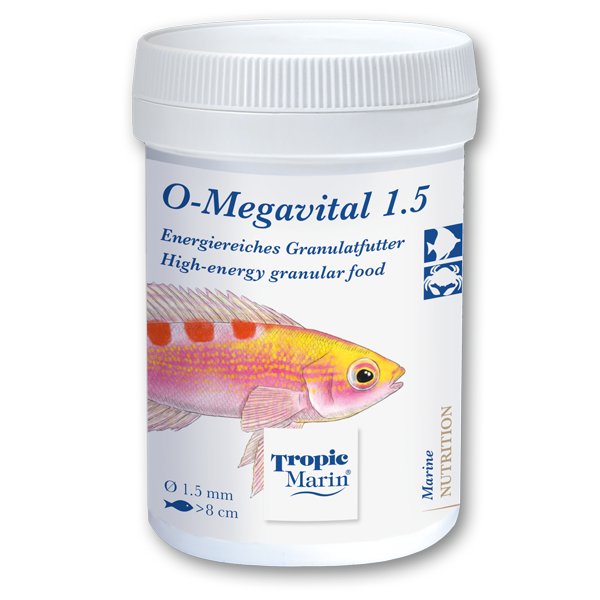 מזון לדגים 1.5 מ"מ 150 גרם - Omega vital